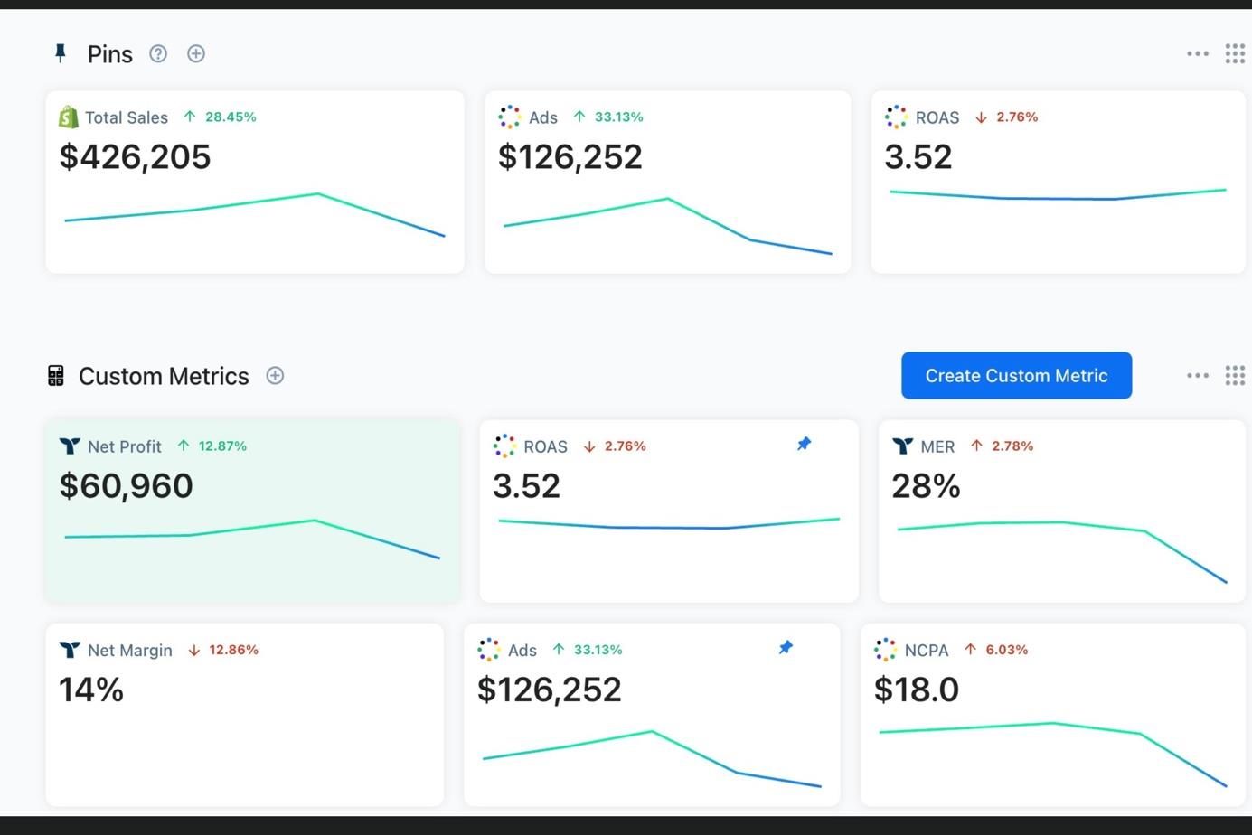 Triple Whale custom metrics